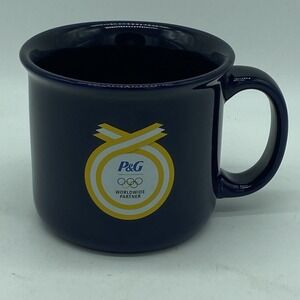Proctor & Gamble P&G Olympics World‎ Wide Partners Coffee Soup Mug Cup Navy Blue